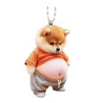 thumbnail image 3 of Opvise Acrylic Pot-Belly Cat/Dog Hanging Decor - Durable Car Mirror Charm, Holiday Gift for Pet Lovers, Lightweight Keychain for Home & Auto, 3 of 8