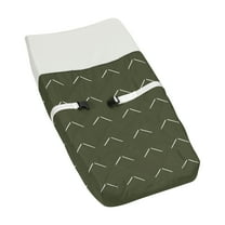 Sweet Jojo Designs Diamond Tuft Dark Green and Ivory Changing Pad Cover
