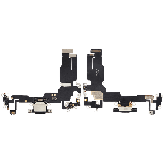 Replacement Charging Port Flex Cable Compatible With iPhone 15 (Aftermarket Plus) (Black)