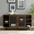 thumbnail image 3 of Walker Edison Modern Curved TV Stand for TVs up to 65”, Dark Walnut, 3 of 10
