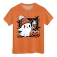 thumbnail image 5 of CAUYDY Spooky Season Shirts for Toddler Baby Boys Girls Halloween T-Shirt Ghost Graphic Tees Short Sleeve Tops(A01-Orange,4-5 Y), 5 of 5
