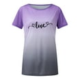 thumbnail image 4 of DPTALR Women Crewneck Gradient T-shirts Loose Comfortable Blouses Valentines Tops, 4 of 7