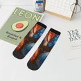 thumbnail image 7 of Pofeuu Red And Blue Fire Dragon F Print 30cm Socks, Adult Running Hiking Socks for Youth and Adult, 7 of 7