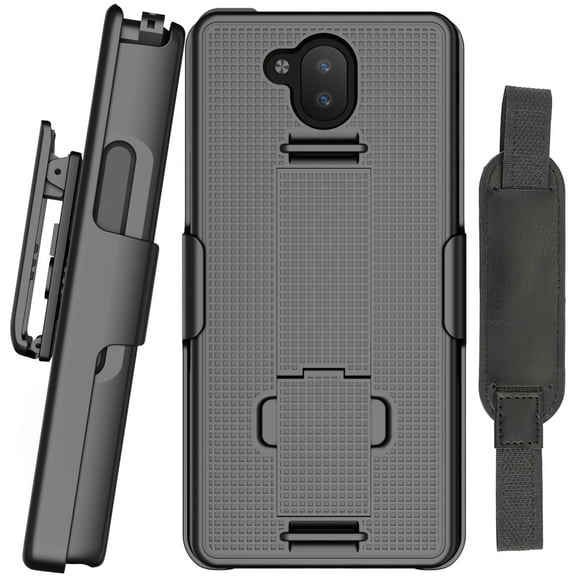 Case   Hand Strap   Belt Clip Combo for Sonim XP10 5G, Nakedcellphone Slim Hard Shell Phone Cover with Kickstand and [Rotating/Ratchet] Belt Hip Holster Holder Combo for XP9900 (2022)