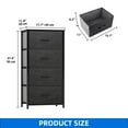 thumbnail image 6 of Dextrus 4 Drawers Bedside Storage Dresser for Bedroom for Adult, Black Grey, 6 of 11