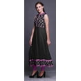thumbnail image 3 of Bimba Black2 Block Printed Women Designer Mandarin Collar Anarkali Dress Indian Ethnic Kurta XX-Large, 3 of 6