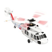 WL K270 UH-60L Black Hawk RC Helicopter RTF 2.4G 4CH Brushless Motor Flybarless 4-Rotor Aircraft with Optical Flow Positioning for Beginner - Adjustable throttle( White / 4 Battery )