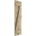 thumbnail image 3 of Ekena Millwork 11 1/2"W x 68"H Rustic Two Board Spaced Board-n-Batten Pecky Cypress Faux Wood Shutters w/Z-Board (Per Pair), Primed Tan, 3 of 11