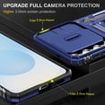 thumbnail image 2 of FIEWESEY Compatible with Samsung Galaxy S26 Case Built in Slide Camera Lens Cover Finger Ring Holder Kickstand,Heavy Duty Shockproof Full Body Phone Cover For Samsung Galaxy S26 2026,Blue, 2 of 4