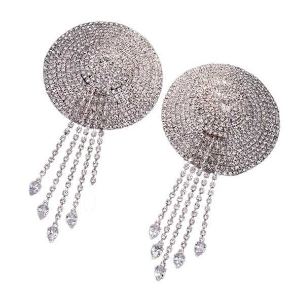 Women Nipple Pasties Covers Body Chain Sparkling Rhinestones Tassels Carnivals Breast Stickers Pads Petals Body Jewelry
