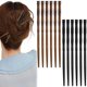 thumbnail image 1 of 12 piezas de palillos para el cabello de madera vintage con forma de bambú, palillos para el cabello japoneses chinos, 1 of 5