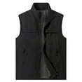 thumbnail image 2 of DIOAZUD Mens Lightweight Cargo Vest Outdoor Casual Fishing Safari Utility Vests Solid Color Loose Fit Zip up Vest Jacket with Pockets Black L, 2 of 10