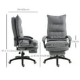 thumbnail image 3 of Vinsetto Chaise de Bureau Pivotante à 360° à Hauteur Réglable, Fauteuil Inclinable en Tissu Style Lin avec Repose-Pieds Rétractable et Double Rembourrage, Gris, 3 of 10