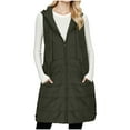 thumbnail image 6 of XUNKUSGA Long Puffer Vest Women Classic Sleeveless Quilted Jacket with Pockets Fall Fashion Zip Up Hooded Vest Outerwear Winter Warm Vest for Women S-2XL Green, 6 of 9
