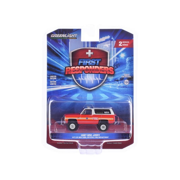 1987 GMC Jimmy "FDNY M.E.U. Red and White "First Responders" Series 2  1/64 Diecast Model Car by Greenlight