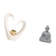 thumbnail image 5 of Escultura de corazón, estatua de mono, figura de escritorio, adorno de Buda meditando, material de cerámica arenisca, adecuado para oficina, hogar, ja, 5 of 8