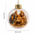 thumbnail image 3 of Glowing 3D Nativity Scene Christmas Ball Ornament with Internal Led Lights, 1-Pack, Clear Glass with Gold Cap, for Christmas Tree Decorations, Hanging Decoration, 3 of 4