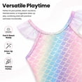 thumbnail image 6 of Girls Mermaid One Piece Scale Print Swimwear Colorful Bathing Suits Cute Kids Princess Beach Swimsuit Size 3T, 6 of 11