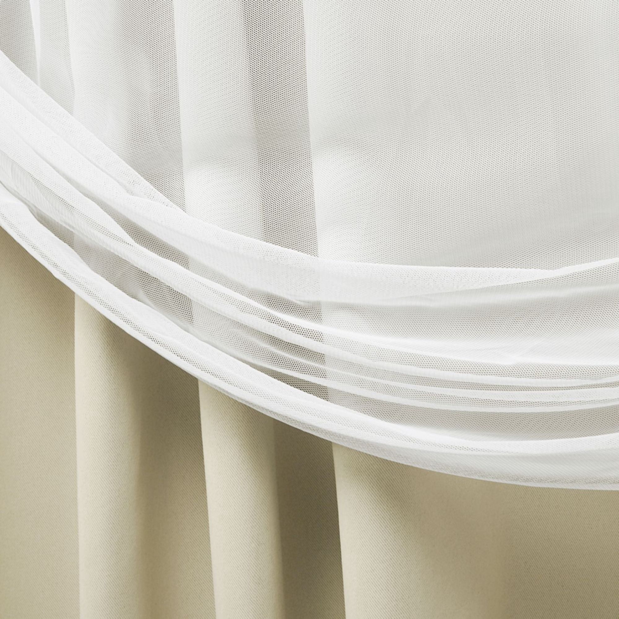 Exclusive Home Catarina Layered Solid Room Darkening Blackout and Sheer Hidden Tab/Rod Pocket Top Curtain Panel Pair, 52"x96", Sand, Set of 2