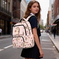 thumbnail image 6 of Pzuqiu Pink Hedgehog Strawberry Backpack for Girls 17 Inch Soft Padded Shoulder Straps Breathable Lightweight School Bag with Multi Pockets for Teens Primary Middle School, 6 of 7