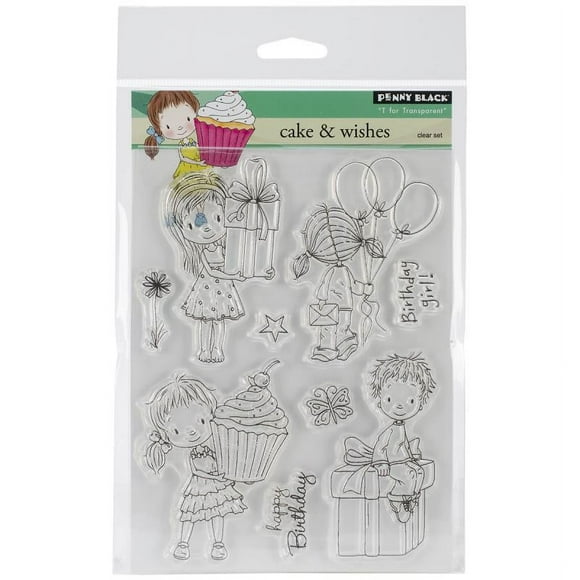 Penny Black 30-235 Cake and Wishes Decorative Stamp