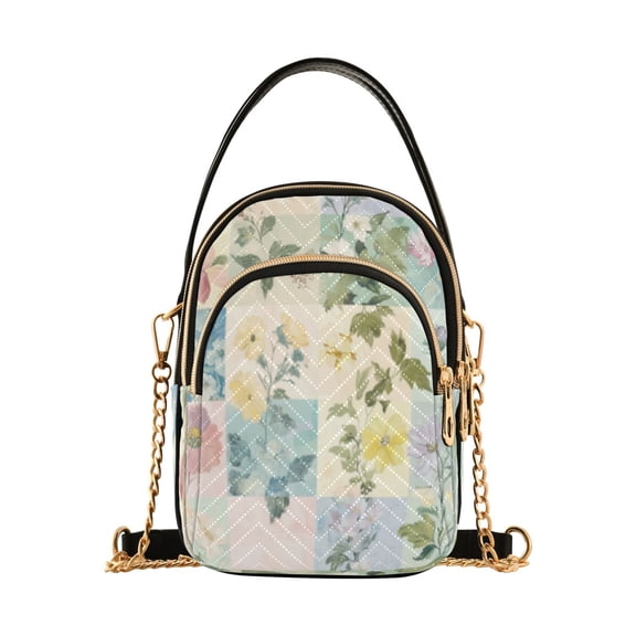 DIXRUYEE Cross Body Fashion Shoulder Waist Purse Bags Patchwork Of Blossoms Pocket Handbags