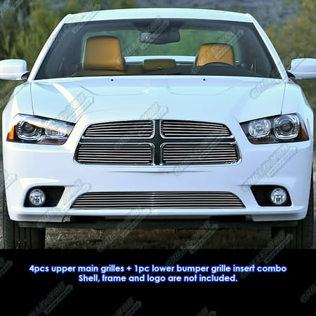 Aluminum Grille Billet Car Grill - Fits 2011-2014 Dodge Charger Billet Grille Grill Insert Combo #D61108A