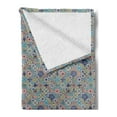 thumbnail image 2 of Oriental Soft Flannel Fleece Blanket, Patchwork of Diagonally Aligned Mosaic Tiles in Moroccan Ornamentation Style Print, Cozy Plush for Indoor and Outdoor Use, 50" x 60", Multicolor, by Ambesonne, 2 of 5