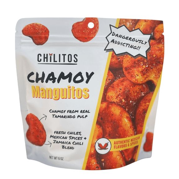 Spicy Manguitos Chamoy Gummy Candy - Mexican Sweet Sour Spicy Chili Candy (6 oz Bag)