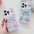 thumbnail image 5 of for iPhone 13 Pro Case for Women Girls Shiny Silver Butterfly Design, Cute Trendy Soft Slim TPU Shockproof Protective Phone Case Cover for iPhone 13 Pro 6.1'' Aesthetic Light Blue, 5 of 5