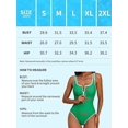 thumbnail image 2 of Beautyin Sexy Monokini Swimwear One Piece V Neck Bathing Suit Tie Front Ruched Swimwear, 2 of 7