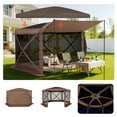 thumbnail image 1 of VEVOR Pop up Gazebo Screen Tent, 12 x 12 ft Large 6-Sided Camping Canopy Tent with Removable Top & Carry Bag, Quick-Set & Bite-Proof, Screen House Sun Shelter for 8-10 Persons Backyard Patio, Brown, 1 of 9