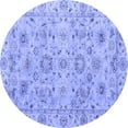 thumbnail image 1 of Ahgly Company Machine Washable Indoor Round Abstract Blue Modern Area Rugs, 4' Round, 1 of 4