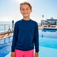 thumbnail image 2 of INGEAR Boys' Rash Guard UPF 50+ Long Sleeve Swim Shirt, Quick-Dry Lightweight Sun Protection, NAVY, L, 2 of 6