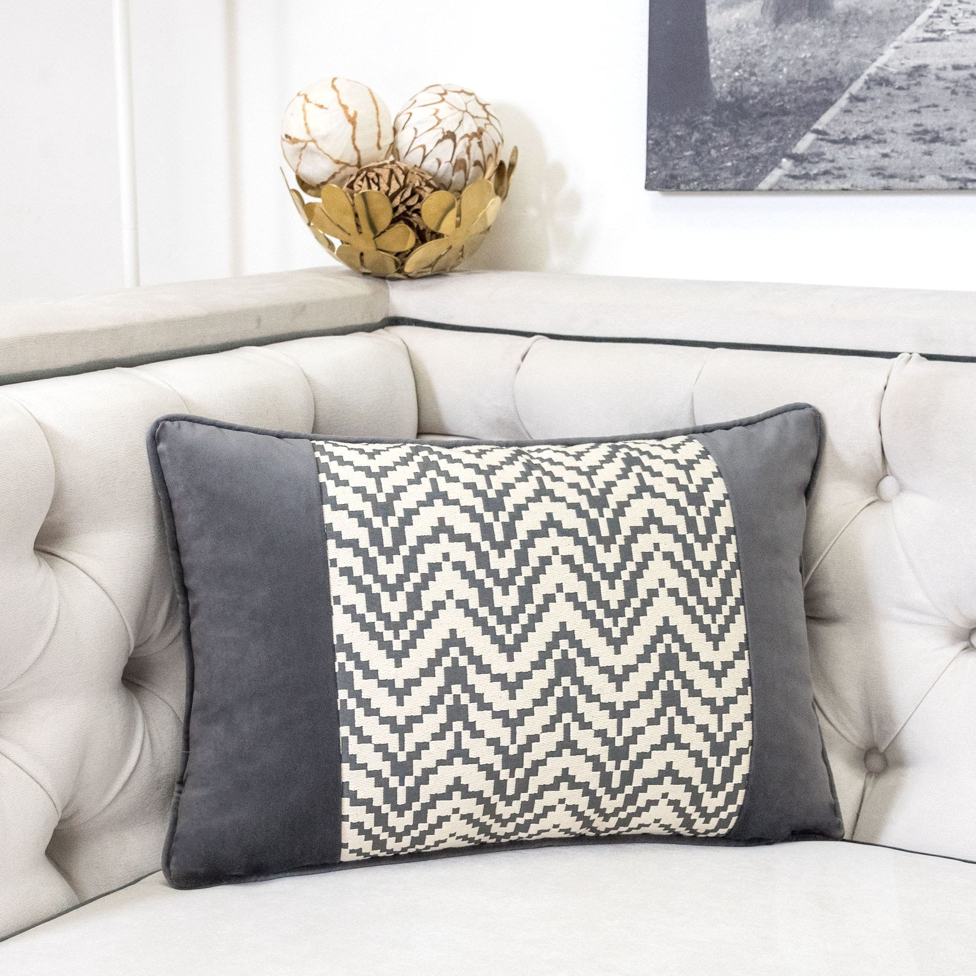 Chelsie Gray Abstract Polyester 14 in. x 20 in. Throw Pillow
