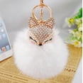thumbnail image 2 of LLC Porte-Clés Fox avec Strass Blanc et Boule en Peluche, 2 of 4