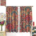 thumbnail image 3 of Vintage Flower Window Curtains,Abstract Boho Style Plant Floral Print Pattern Blackout Curtains for Bedroom Living Room Kitchen Polyester Fabric Window Drapes 2 Panel Set 42" x 63", 3 of 8