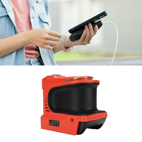 180W Power Inverter Portable Charger with LED Light Emergency Power Source for Outdoor Camping Backup with USB Ports Type C AC Outlet for 18V Battery