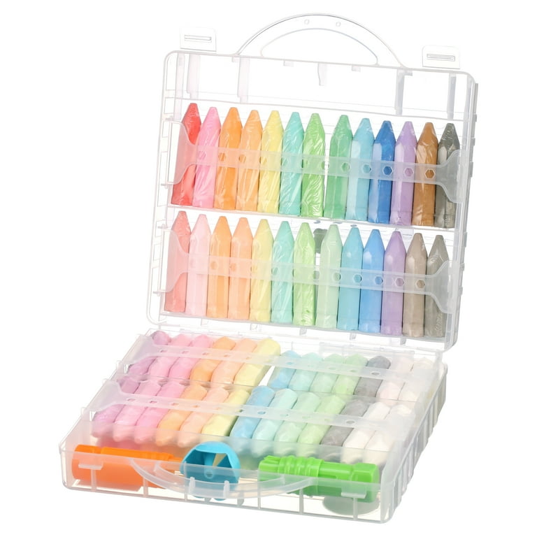 Play Day 80 Piece Sidewalk Chalk Set with Carrying Case and