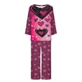 thumbnail image 3 of Vetsdori Womens Valentines Pajama Sets Soft Gifts for Girlfriend Sleepwear Valentines Day Long Sleeved Tops Pants Loungewear Spring Pajamas for Women Gifts,Hot Pink, 3 of 3