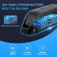 thumbnail image 3 of 4Pin 36V 15AH Battery 30A BMS Electric Bike Battery 1000W 36V Ebike Battery for Adult Electric Scooter Motor, 3 of 9