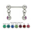 thumbnail image 1 of Barre de Mamelon Design à Boule Suspendue Acier Chirurgical 14G 12mm - Paire, 1 of 1