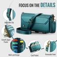 thumbnail image 6 of Crossbody for Samsung Galaxy A37 A57 Case Wallet【RFID Blocking】with 10-Card Holder Zipper Bills Slot, Soft PU Leather Magnetic Flip Wristlet Shoulder Strap Wallet Case for Women, 6 of 13
