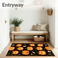 thumbnail image 3 of Haunted Pumpkin Patch Soft Area Rug, Non Slip, Stain Resistant, Washable Area Rugs for Living Room, Bedroom, with Grinning Jack O Lanterns and Spooky Cat Shadows 4x6ft, 3 of 6