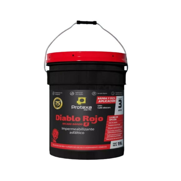 PROTEXA Impermeabilizante Asfáltico Diablo Rojo 3 años 19L cafe