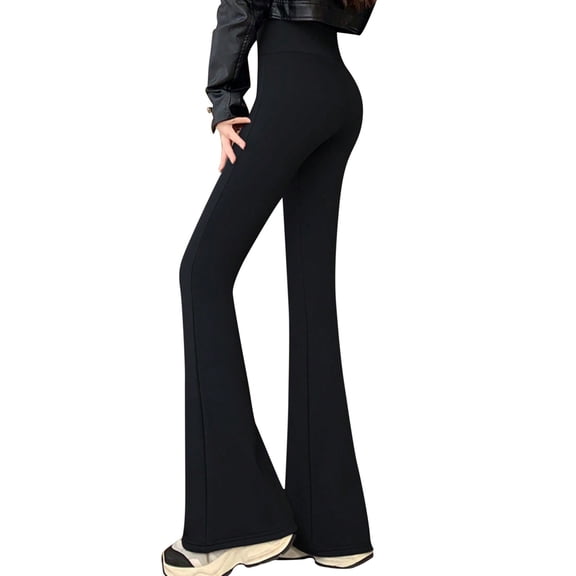 High Waist Lift Leggings For Women Tight Fitting Peach Skin Workout Yoga Flare Pants Comfortable Stretch Exercise Trousers(XS, Black)