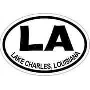 3x2 Oval LA Lake Charles Louisiana Sticker Travel Luggage Decal Stickers