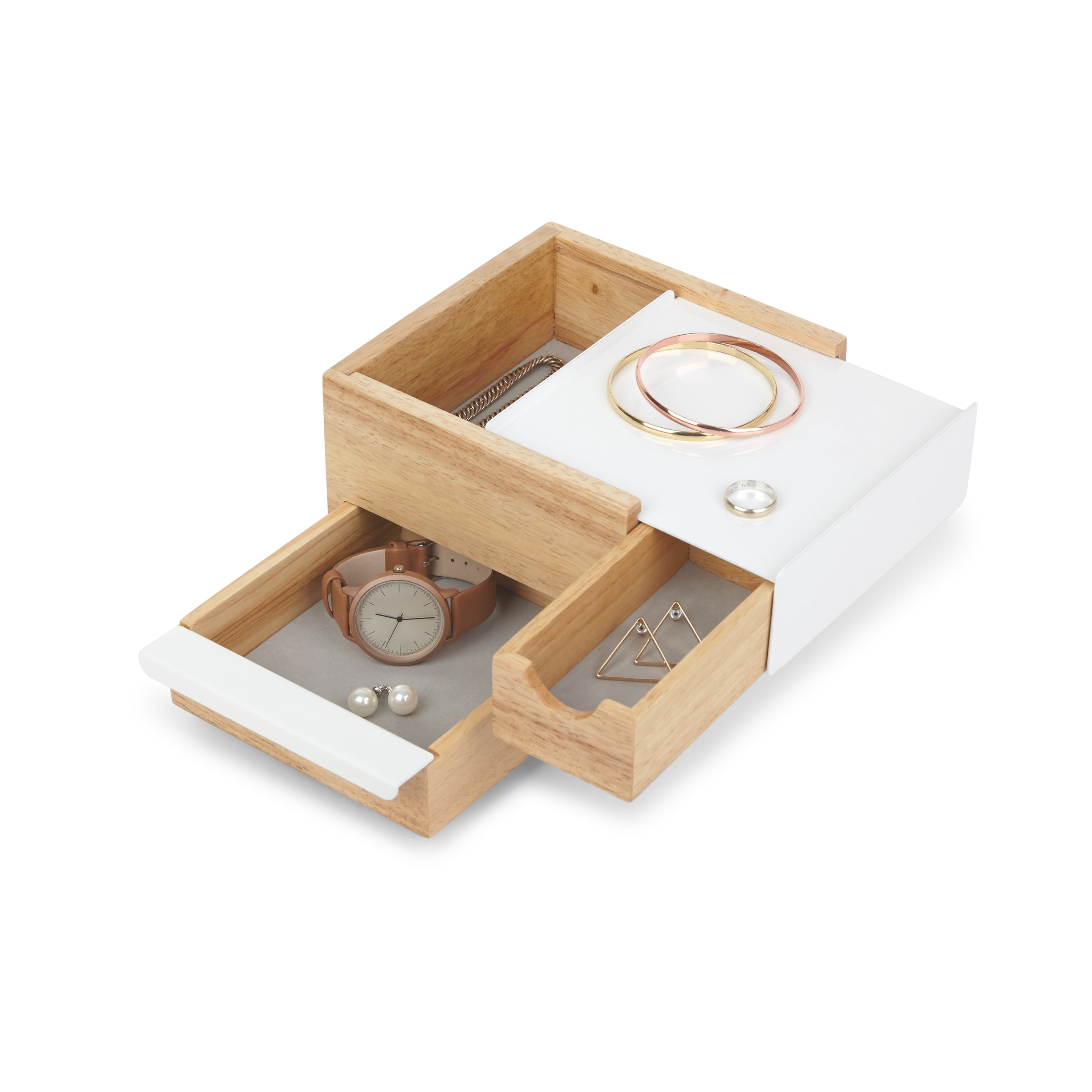 Umbra Mini Stowit Jewelry Box Accessory Organizer Unisex White/Natural