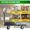 thumbnail image 6 of HPDMC Steel Platform Truck/Smooth Deck Platform Truck Industrial Push Cart 48" L x 30" W Portable Dolly Large Flatbed with 8" Wheels 1000lb Capacity, Black, 6 of 17