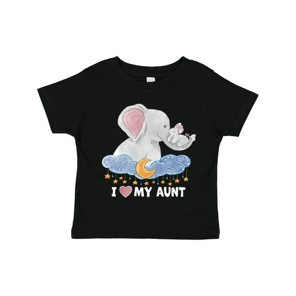 Inktastic I Love My Aunt Cute Elephants with Moon and Stars Boys or Girls Toddler T-Shirt